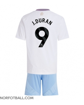 Billige Fotballdrakt Aston Villa Jhon Duran #9 Replika Bortedraktsett Barn 2024-25 Kortermet (med bukser)